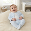 N14634: Baby Boys 3 Piece Embossed Velour Outfit (0-9 Months)